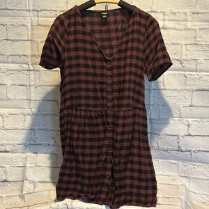 Plaid Button-Down Dress